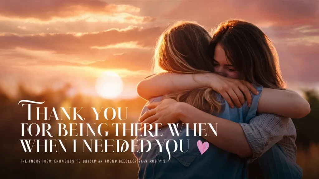 Thank You for Being There When I Needed You